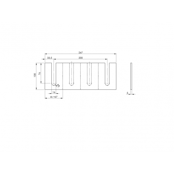 Celosklenené zábradlie-odvodňovací profil - detail 2 - detail 2