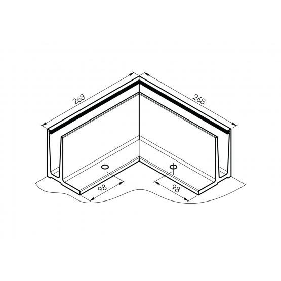 Celosklenené zábradlie-profil-vrchné kotvenie AL/E - detail 3 - detail 3
