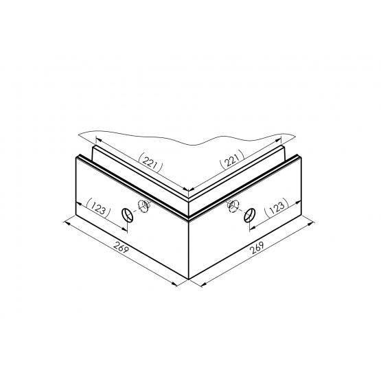 Celosklenené zábradlie-profil-bočné kotvenie - detail 1 - detail 1