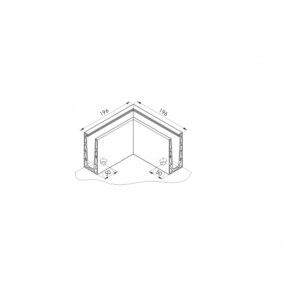 Celosklenené zábradlie-roh. profil-vrchné kotvenie - detail 1 - detail 1