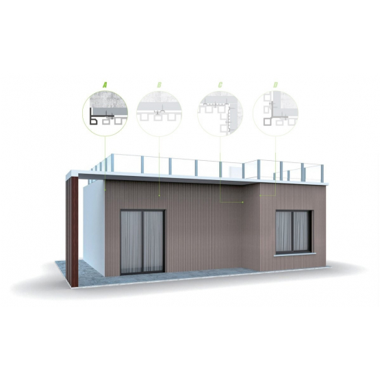 WPC Fasádna koncová lišta Hnedá 81x56x2900mm - detail 1 - detail 1