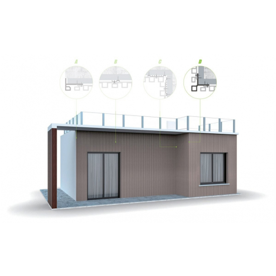 WPC Fasádna rohová lišta Svetlosivá 81x81x2900mm - detail 1 - detail 1