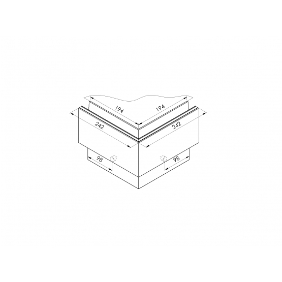 Celosklenené zábradlie-profil-bočné kotvenie - detail 2 - detail 2