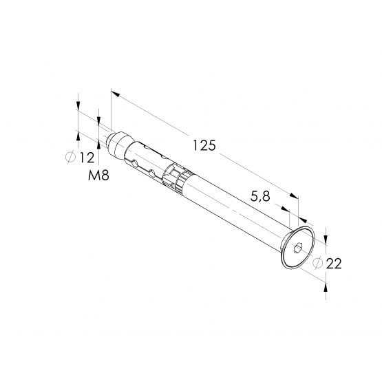 Kotva oceľová pre veľké zaťaženie so zápustnou hlavou - detail 7 - detail 7