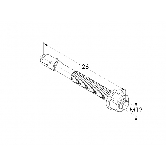 Svorníková kotva oceľová M12, d12, L124 - detail 4 - detail 4