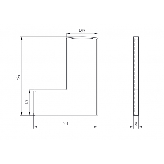 Záslepka pre profil AL/0006-S-E + kryciu lištu - detail 1 - detail 1