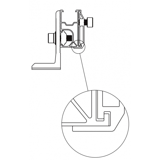 Spojka SFR-01 pre montážny profil R52 - set 1 - detail 4 - detail 4