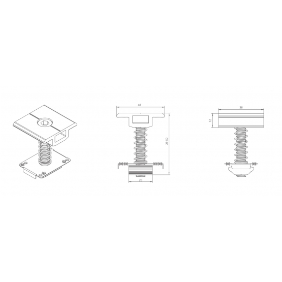 Stredová svorka 30-40mm rámu FV panela - detail 5 - detail 5