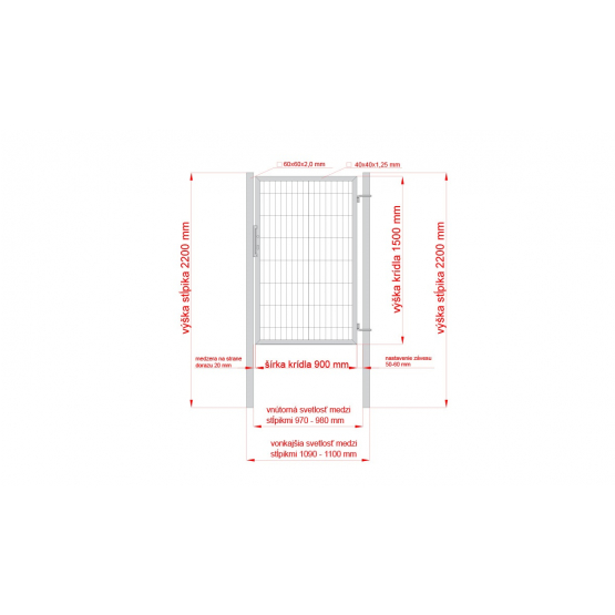 Bránka 1kr. 2D BOX ZnPVC 1000x1500mm RAL6005 zelená - detail 5 - detail 5