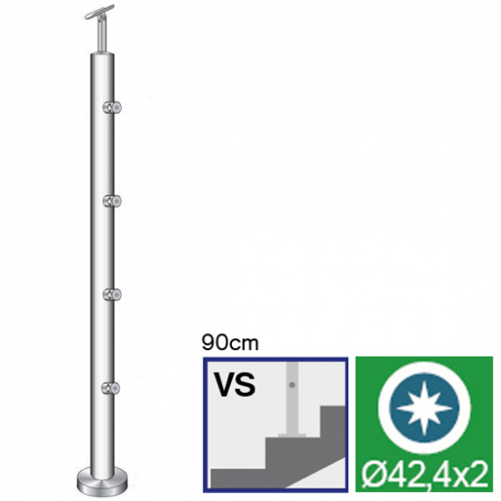 Stĺpik, vrchné kotvenie - na schody - detail 1 - detail 1