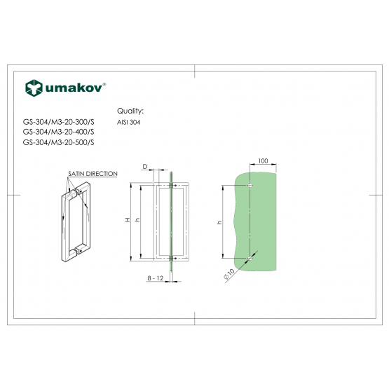 Madlo - lesk nerez AISI304, K320 - detail 1 - detail 1