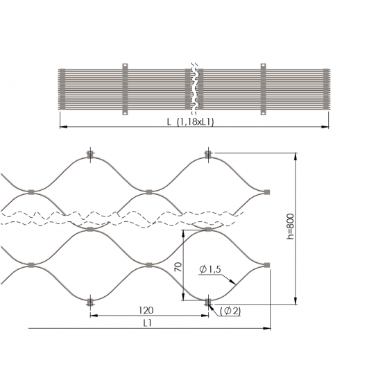 Lanková výplň - sieť - detail 3 - detail 3