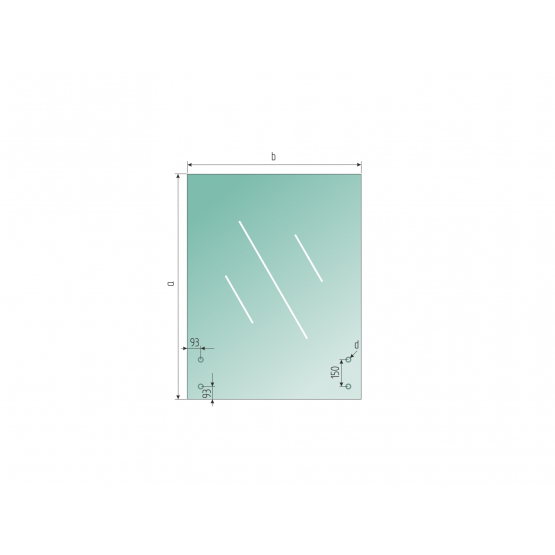 Sklo - číre, kalené, lepené s otvormi - detail 2 - detail 2