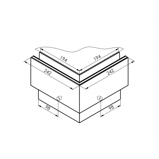 Celosklenené zábradlie-profil-bočné kotvenie - detail 1 - detail 1