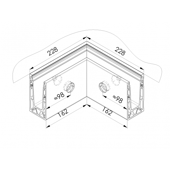 Celosklenené zábradlie-profil-bočné kotvenie - detail 2 - detail 2