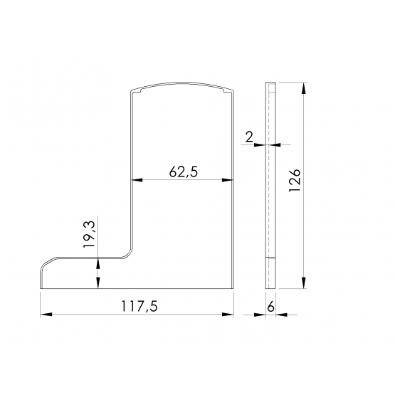 Záslepka pre profil AL/0006-UNO-S-E - detail 1 - detail 1