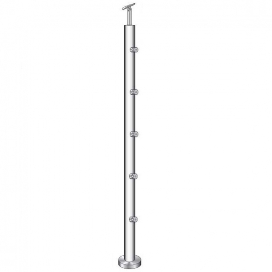 Stĺpik, vrchné kotvenie - na schodisko AISI304, D4 - detail 2 - detail 2