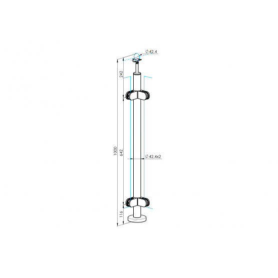 Stĺpik - vrchné kotvenie - obojstranný - detail 3 - detail 3