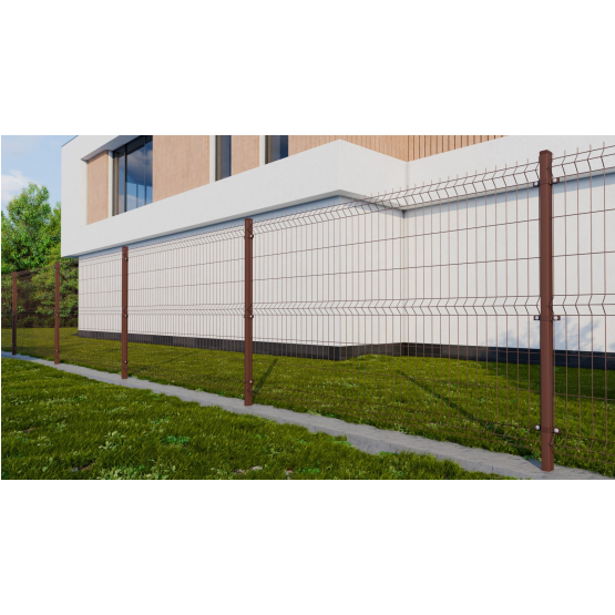 Zváraný plotový panel 3D ZnPVC 2500x1530x4mm hnedá - detail 1 - detail 1