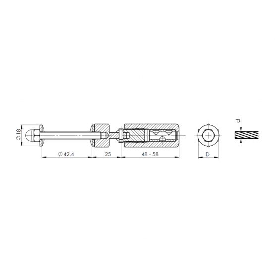 Držiak lanka-nastaviteľný - detail 1 - detail 1