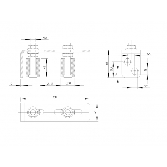 Koliesko nylonové s konzolou, Zn - detail 2 - detail 2