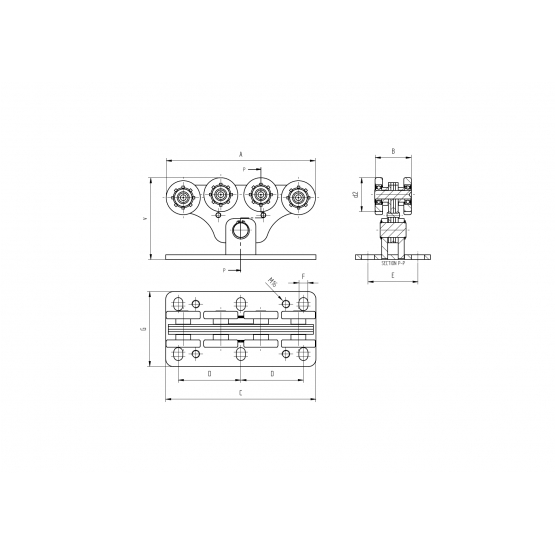 Vozík nosný Zn, profile 136x142mm - detail 4 - detail 4