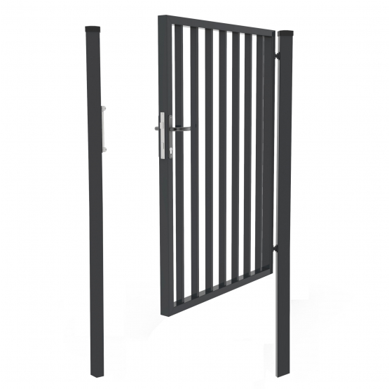Bránka 1kr. Industry ZnPVC 1000x2000mm, antracit so stĺpikmi - detail 1 - detail 1