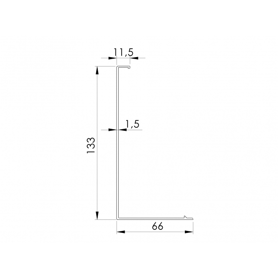Krycia lišta pre bočný dutý profil AL/0005-UNO - detail 1 - detail 1