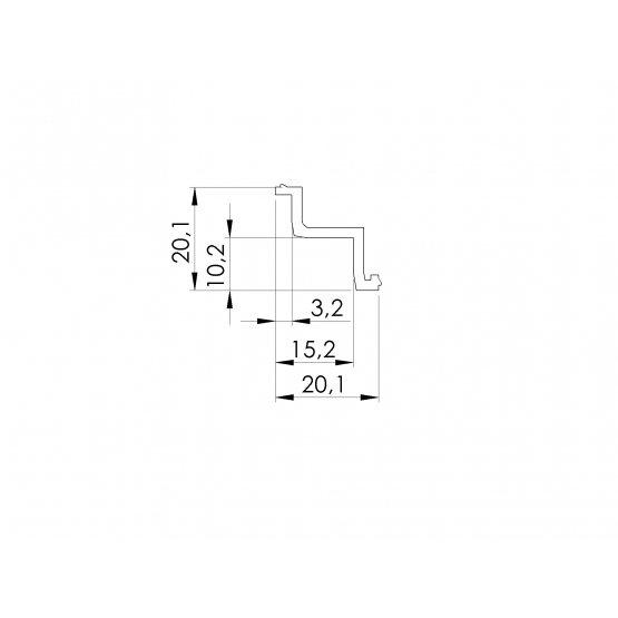 Vymedzovacia lišta do AL profilu, ELOX - detail 1 - detail 1