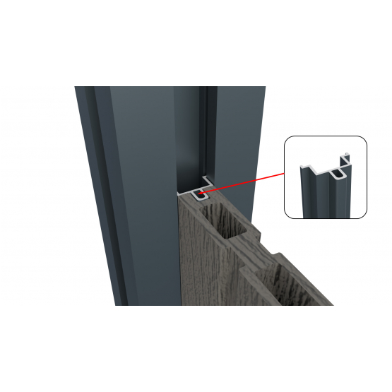 Hliníková krycia lišta pre vertikálnu výplň 1738mm - pero antracit - detail 1 - detail 1