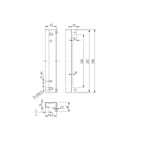 Doraz bránky univerzálny 45x45 - detail 2 - detail 2