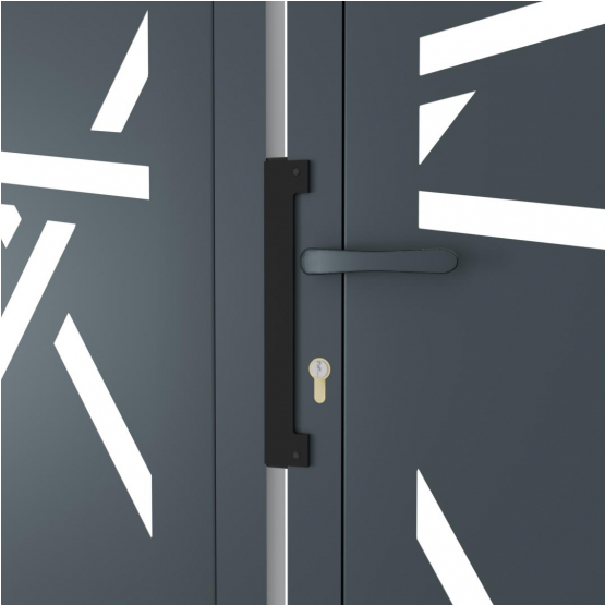 Dizajnová brána HALEN 2kr. 3800x1500mm antracit so stĺpikmi - detail 1 - detail 1