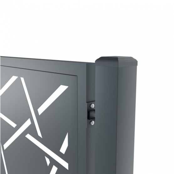 Dizajnová brána HALEN 2kr. 3800x1500mm antracit so stĺpikmi - detail 2 - detail 2