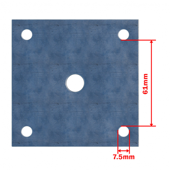 Nadstavec na zemnú skrutku plochý Zn 90x90x60mm - detail 4 - detail 4