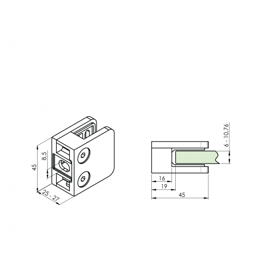 Držiak výplne skla - detail 2 - detail 2
