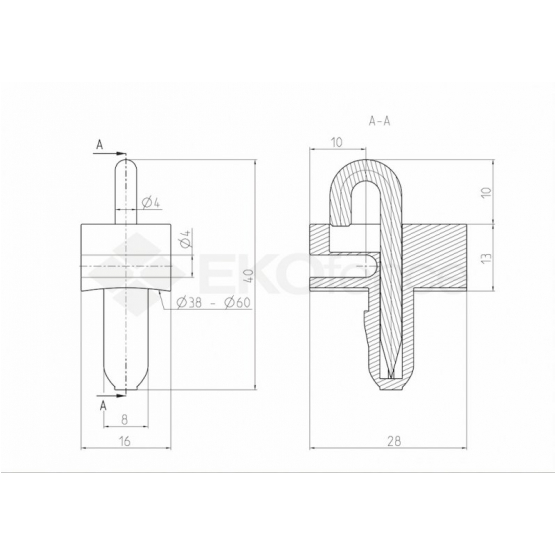 Príchytka nap. drôtu s hákom PE zelená 10ks - detail 1 - detail 1