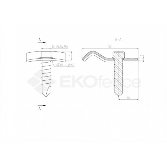 Príchytka nap. drôtu so skrutkou ZnPVC zelená 10ks - detail 1 - detail 1