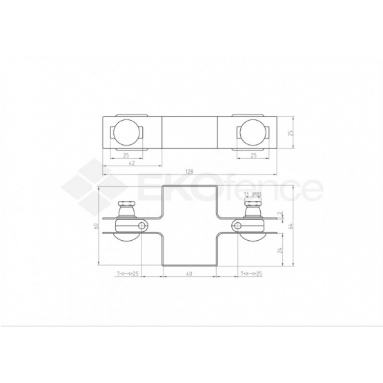 Objímka priebežná na stĺpik ZnPVC 60x40mm zelená - detail 1 - detail 1