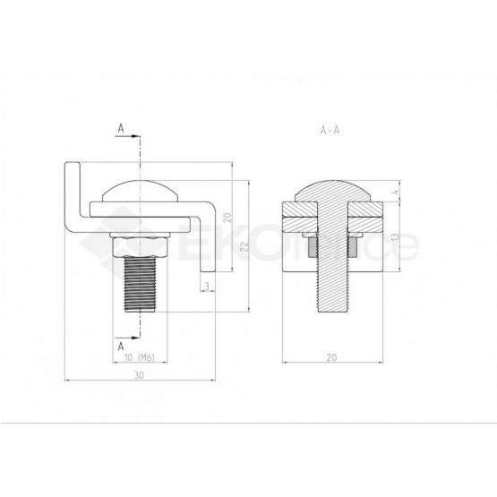 Spojka panelov na nekonečnú montáž ZnPVC antracit - detail 1 - detail 1
