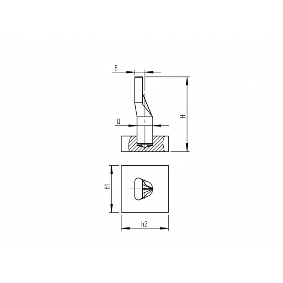 Záves spodný bez príruby - komplet Zn, D24 - detail 2 - detail 2