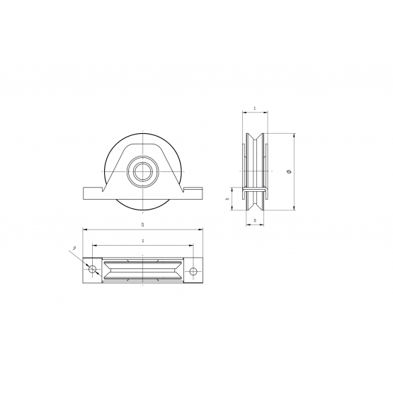 Pojazdové koliesko komplet -V, Zn, D100 mm - detail 4 - detail 4