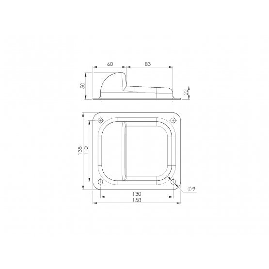 Doraz stredový pevný Zn, 158x138x50mm - detail 4 - detail 4