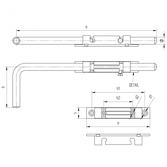 Zástrč brány Zn, L500mm - detail 2 - detail 2