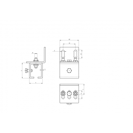 Držiak profilu - bočný Zn, profil 42x54mm - detail 2 - detail 2