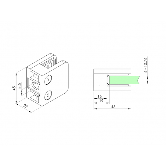 Držiak výplne skla - detail 2 - detail 2