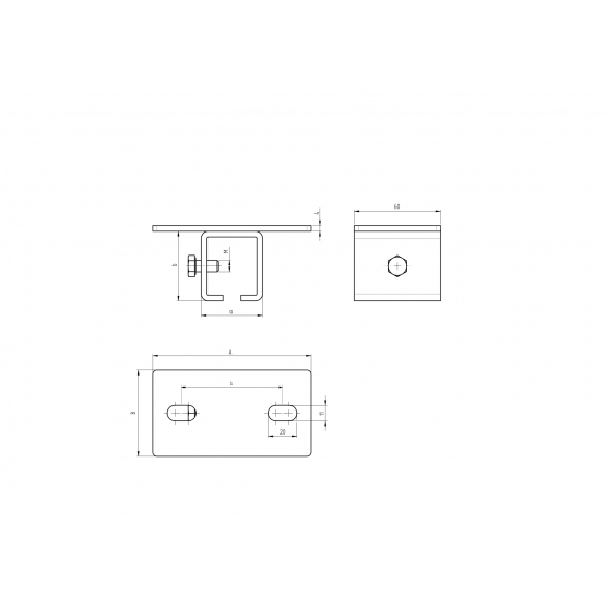 Držiak profilu - vrchný H/18-33x34 - detail 2 - detail 2