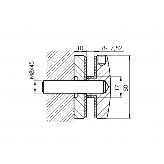 Držiak výplne skla antikor - detail 2 - detail 2