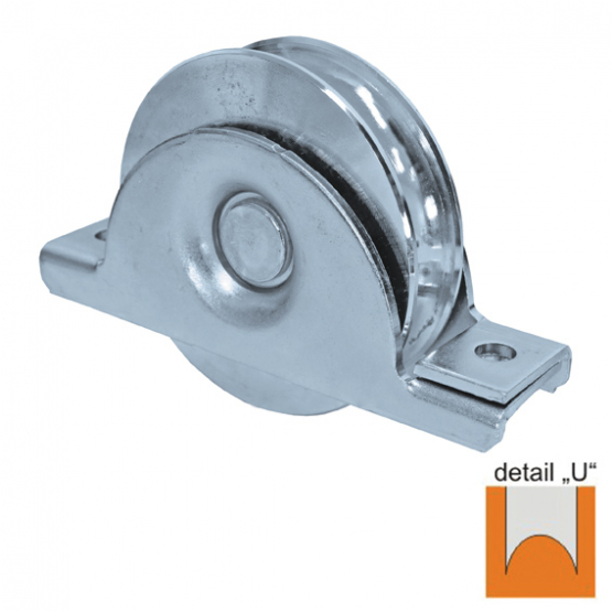 Pojazdové koliesko komplet -U, Zn, D100mm - detail 1 - detail 1