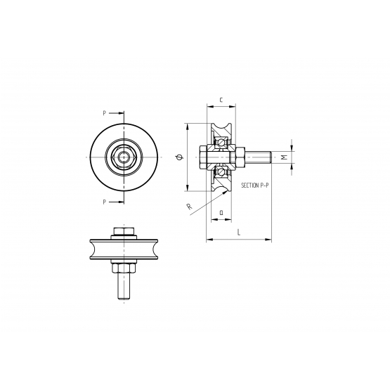 Koliesko pojazdu - U, Zn, D80mm - detail 2 - detail 2