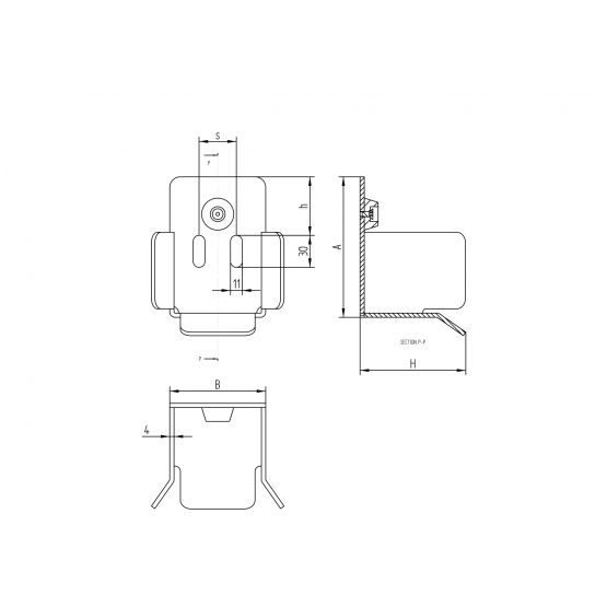 Nábeh spodný INOX, profil 76x76mm - detail 2 - detail 2
